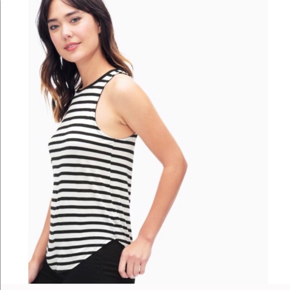 Splendid Black and White Striped Tank - Picture 2 of 7